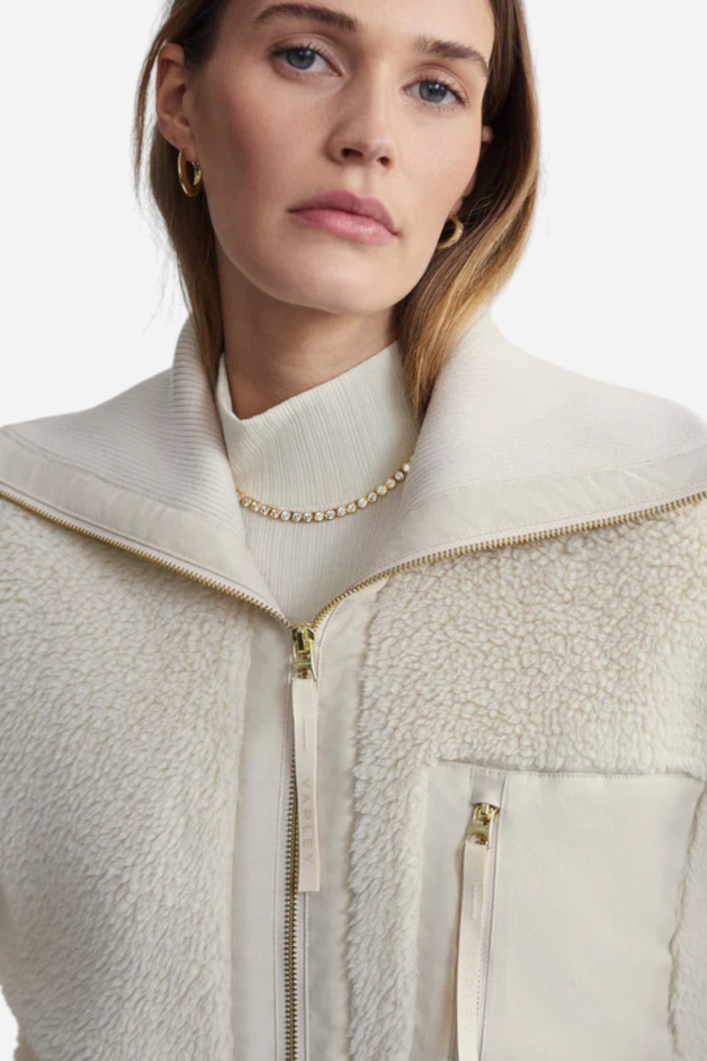 Varley Myla Zip Through Jacket in Sandshell – CHROME