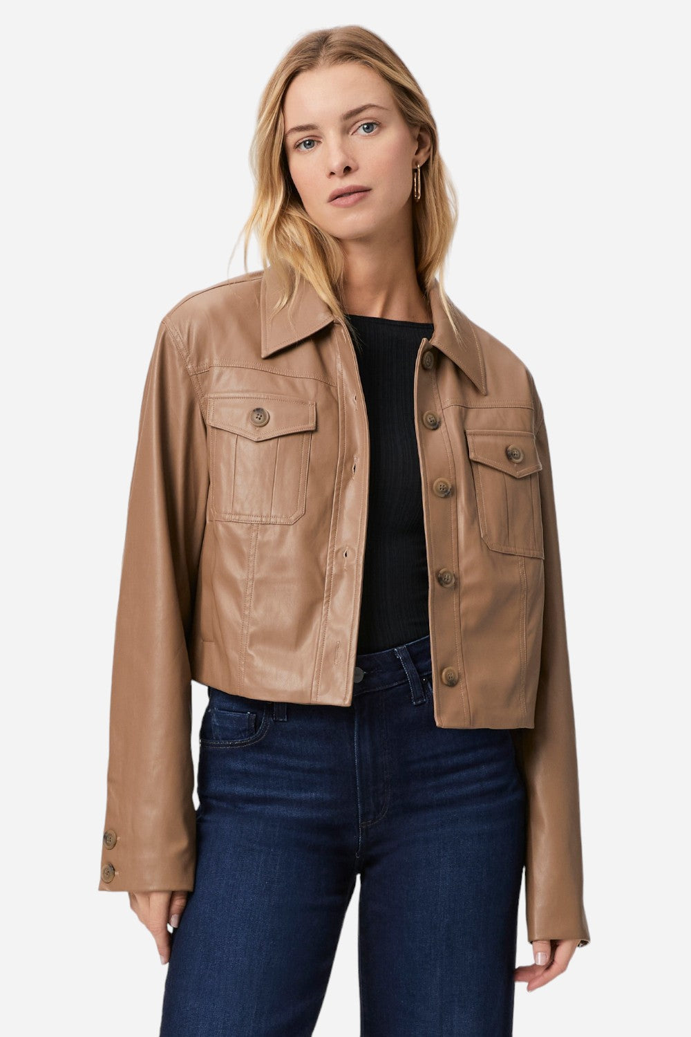 Paige Fenwick Jacket in Burnt Sugar Faux Leather – CHROME