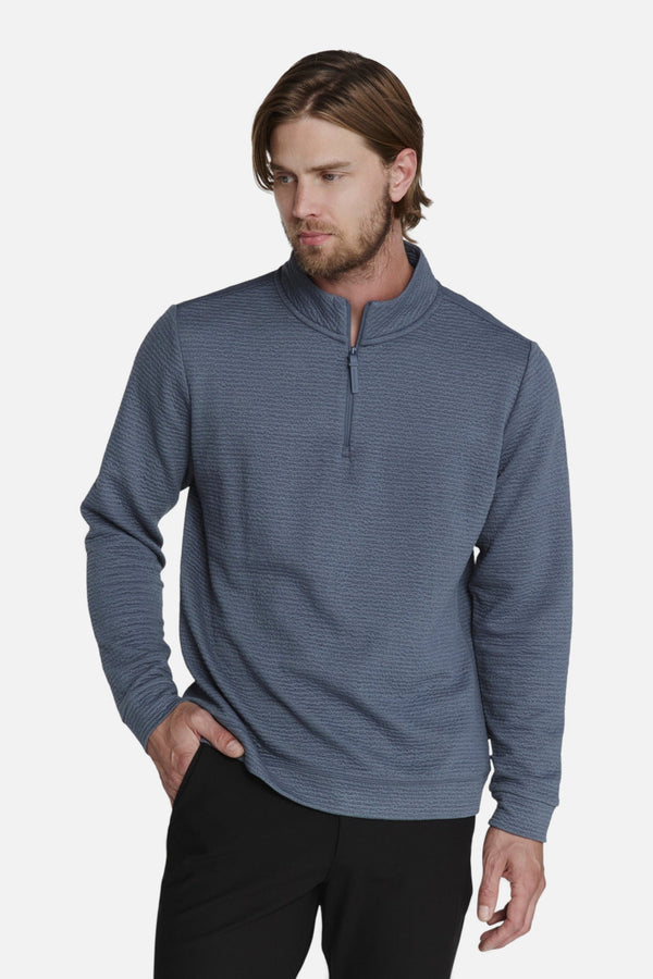 7 Diamonds Men's Elevate Quarter Zip in Dusty Blue
