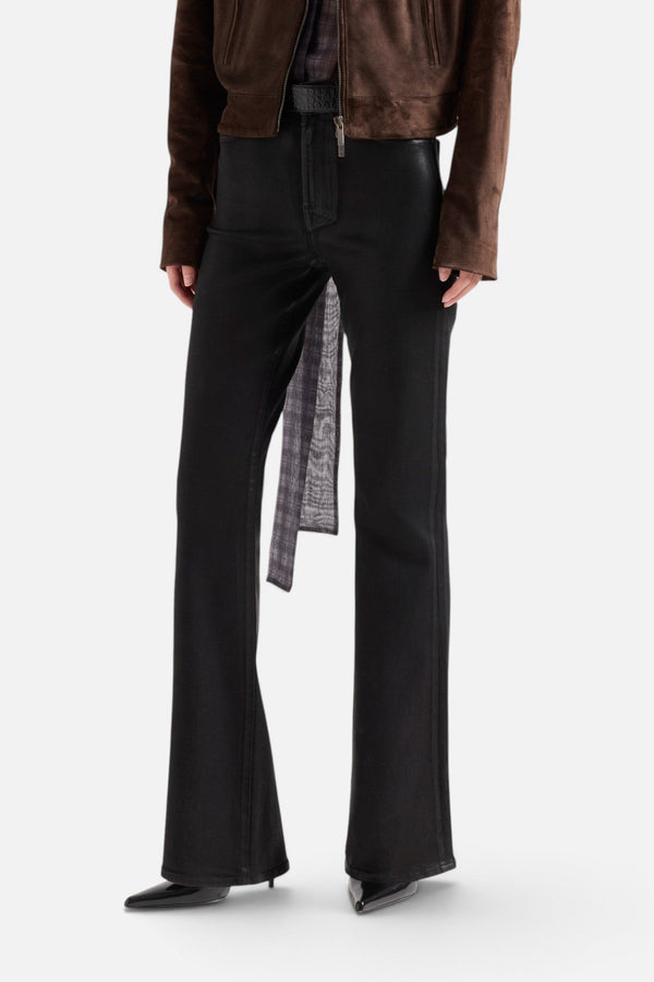 7 For All Mankind Leggy Bootcut Jean in Coated Black