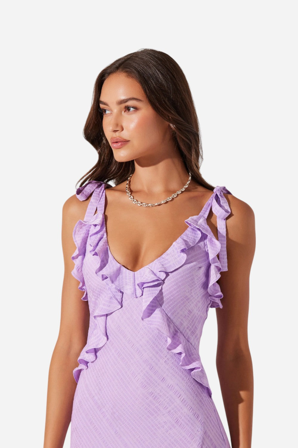 ASTR Sorbae Ruffle Maxi Dress in Lilac – CHROME