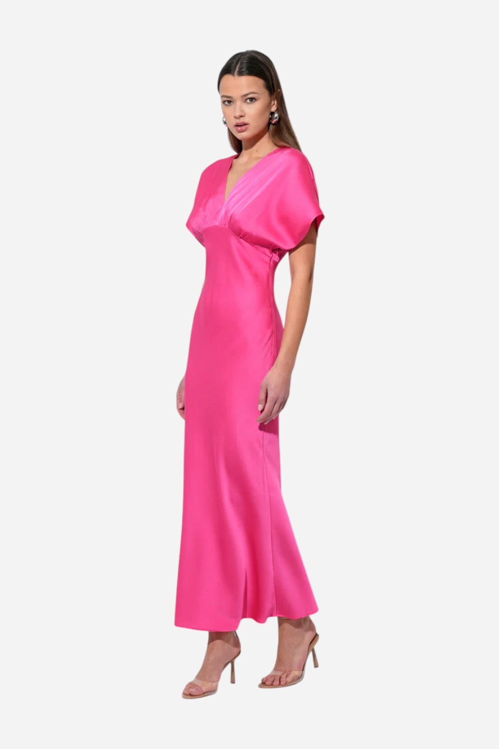 Adelyn Rae Darlinda Midi Dress in Magenta