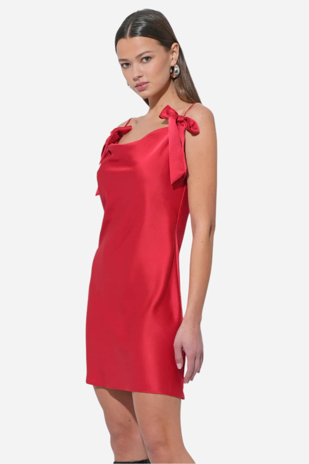 adelyn rae red dress Adelyn Rae Joanna Corset Embroidery Midi Dress