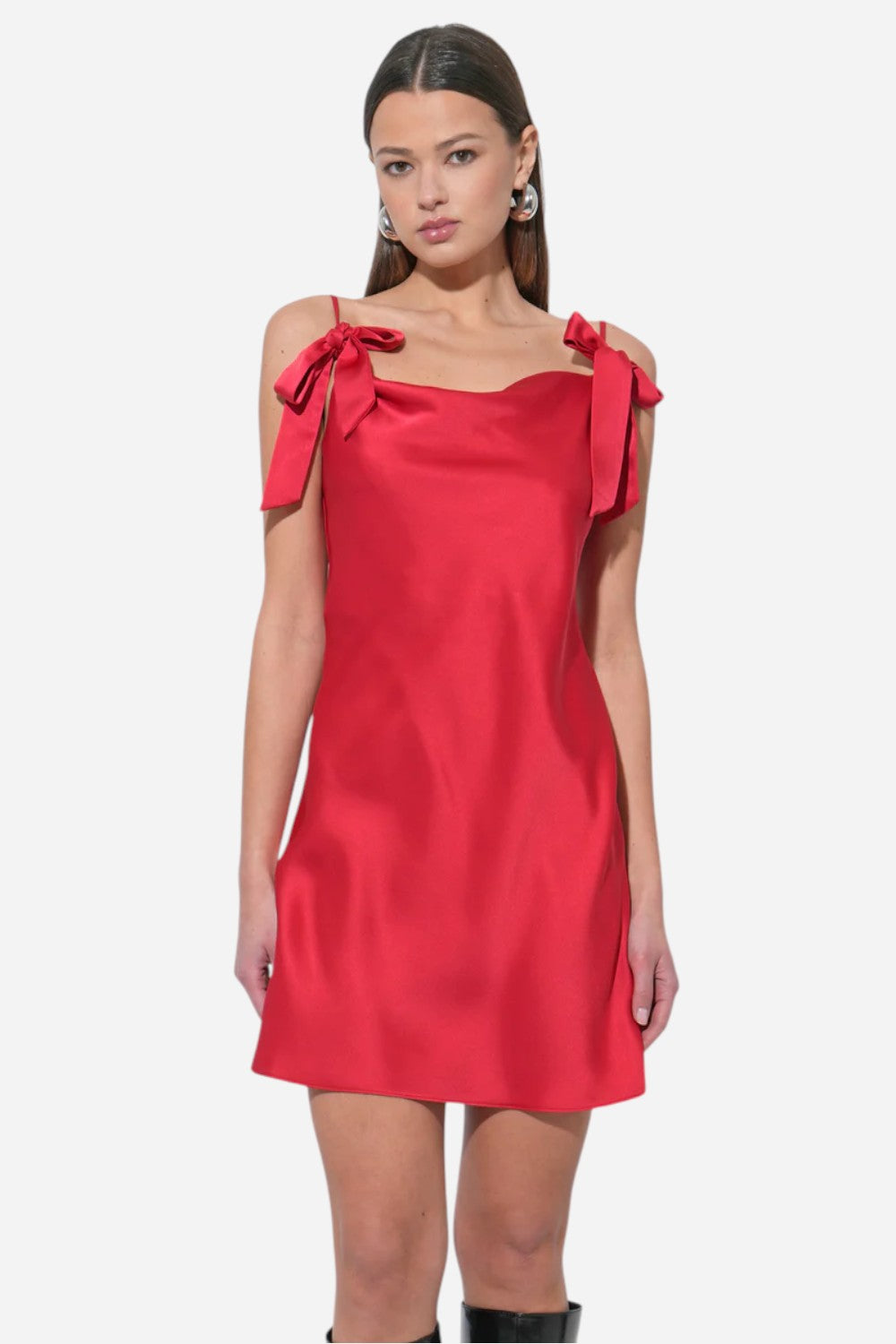 adelyn rae dress Kia Satin Mini Dress with Bows