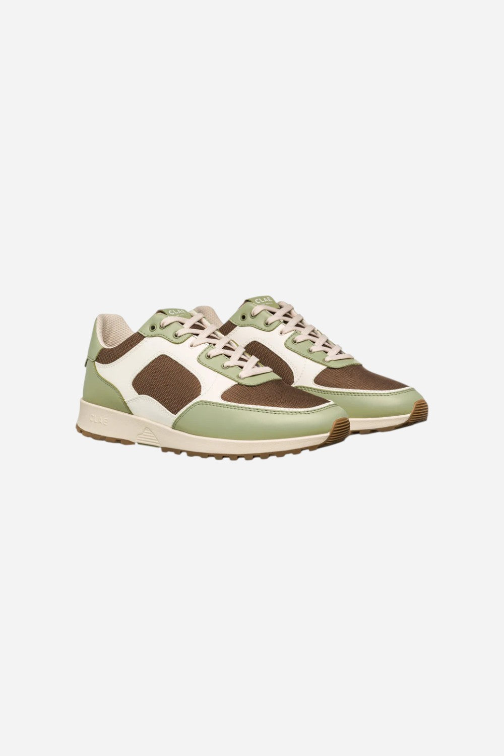 Clae Men's Joshua Cactus Sneakers in Sage White Brown Size 11, Sold by Chrome