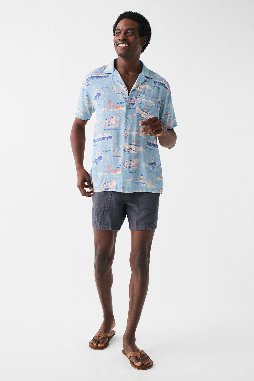 Short-Sleeve Breeze Shirt, Hilo Rose Floral, Faherty Brand