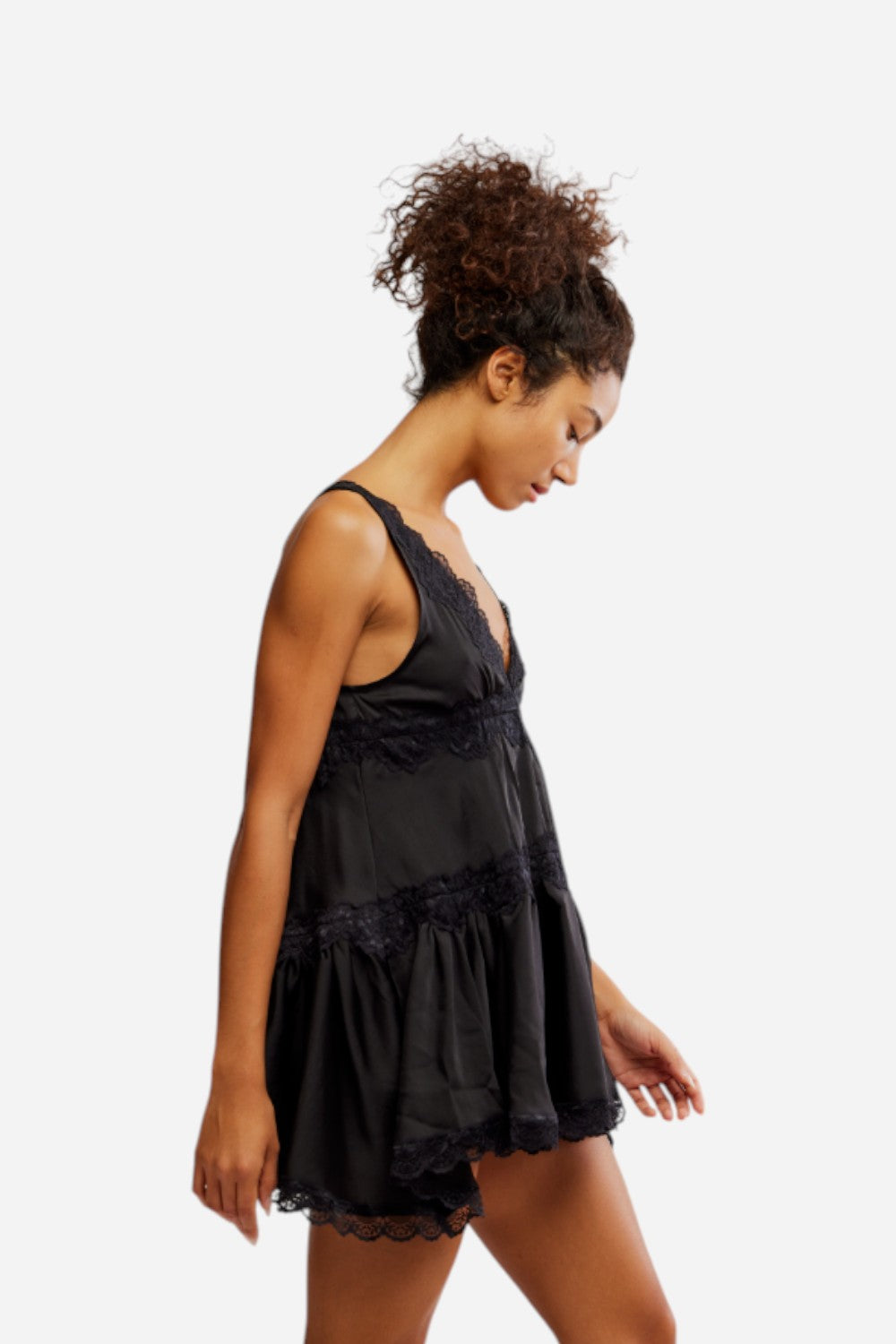 Free People In This Groove Mini Slip in Washed Black – CHROME