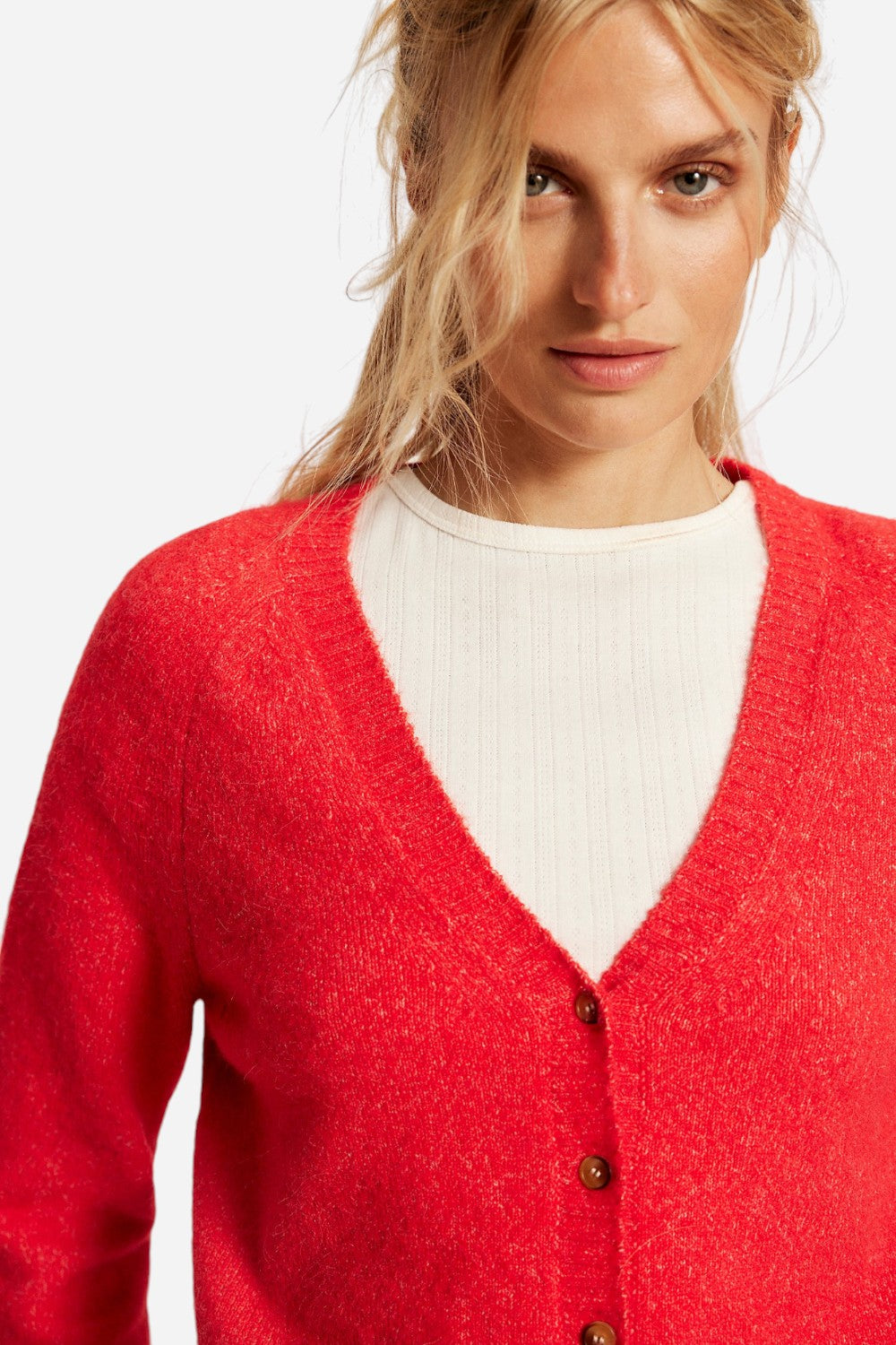 Free People School Girl Cardigan in Cherry – CHROME