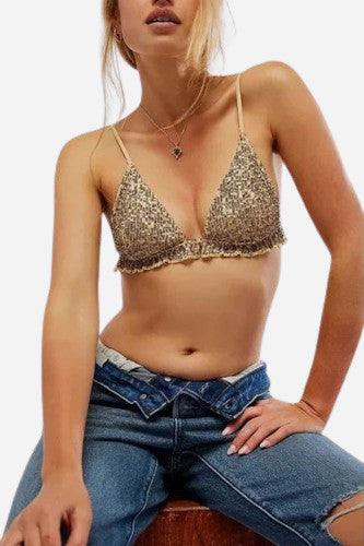 gold sparkly bralette