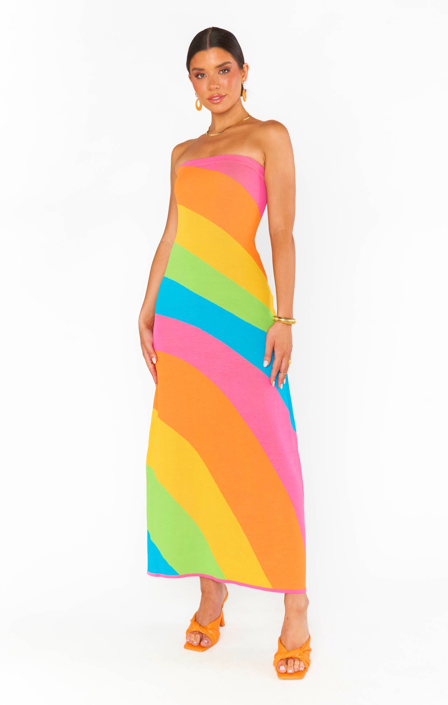 Show Me Your Mumu Island Nights Tube Dress in Salty Rainbow Stripe Kni ... Show Me Your Mumu Island Nights Tube Dress in Salty Rainbow Stripe Kni ...