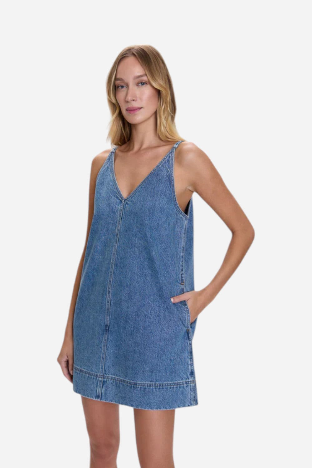 Pistola Tavi Pop Over Dress- Palms M Pistola Tavi Pop Over Dress- Palms M