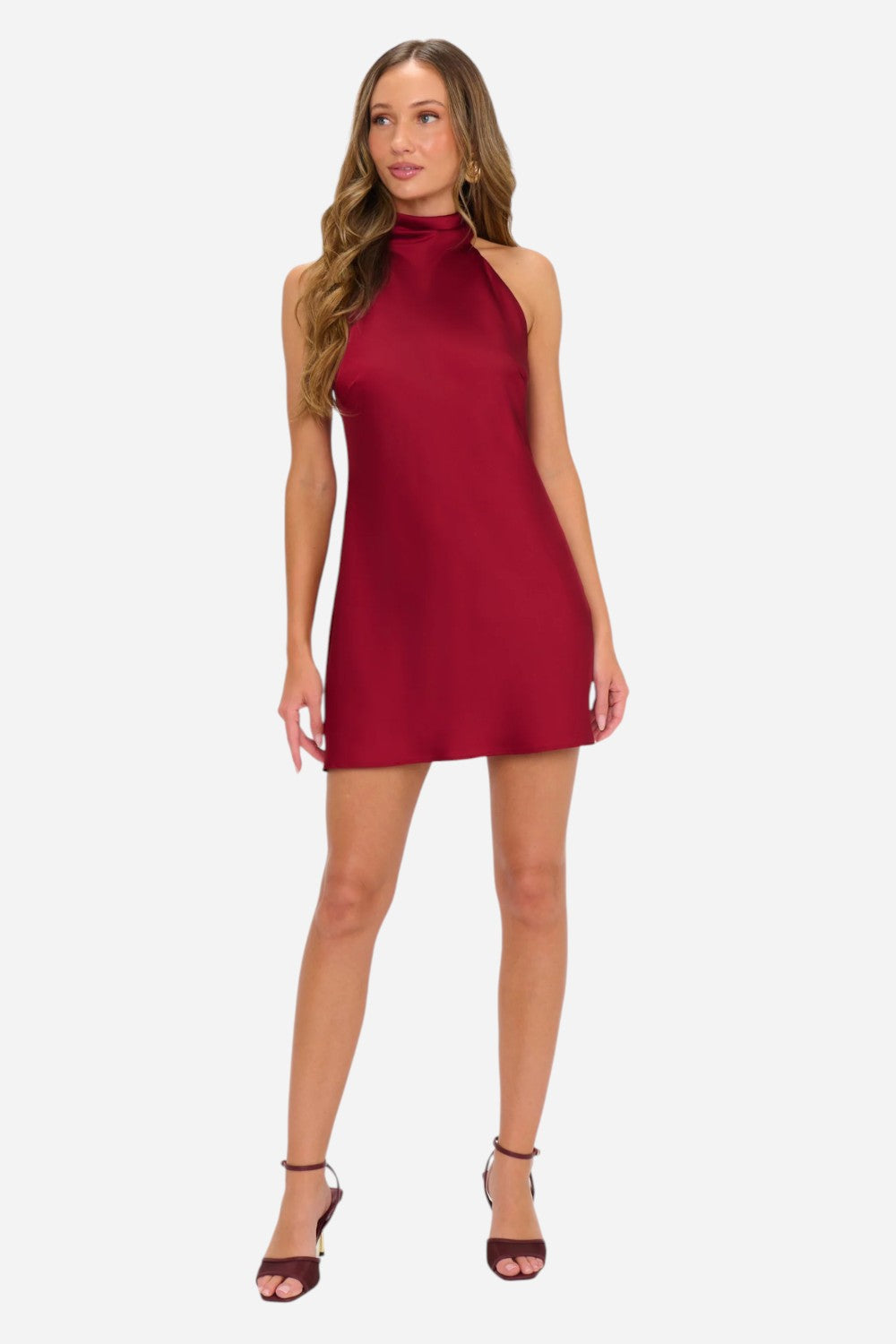 Show Me Your Mumu Lisa Mini Dress in Cranberry Luxe Satin – CHROME