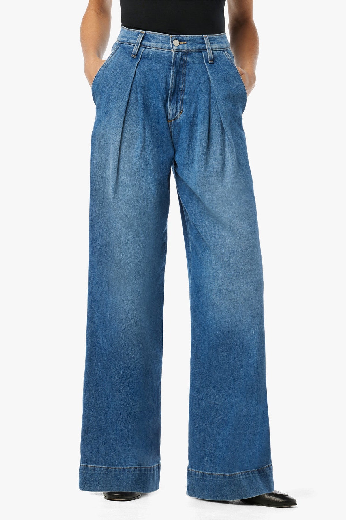 Joes Jeans The Pleated High Rise Denim Trousers in Awake – CHROME