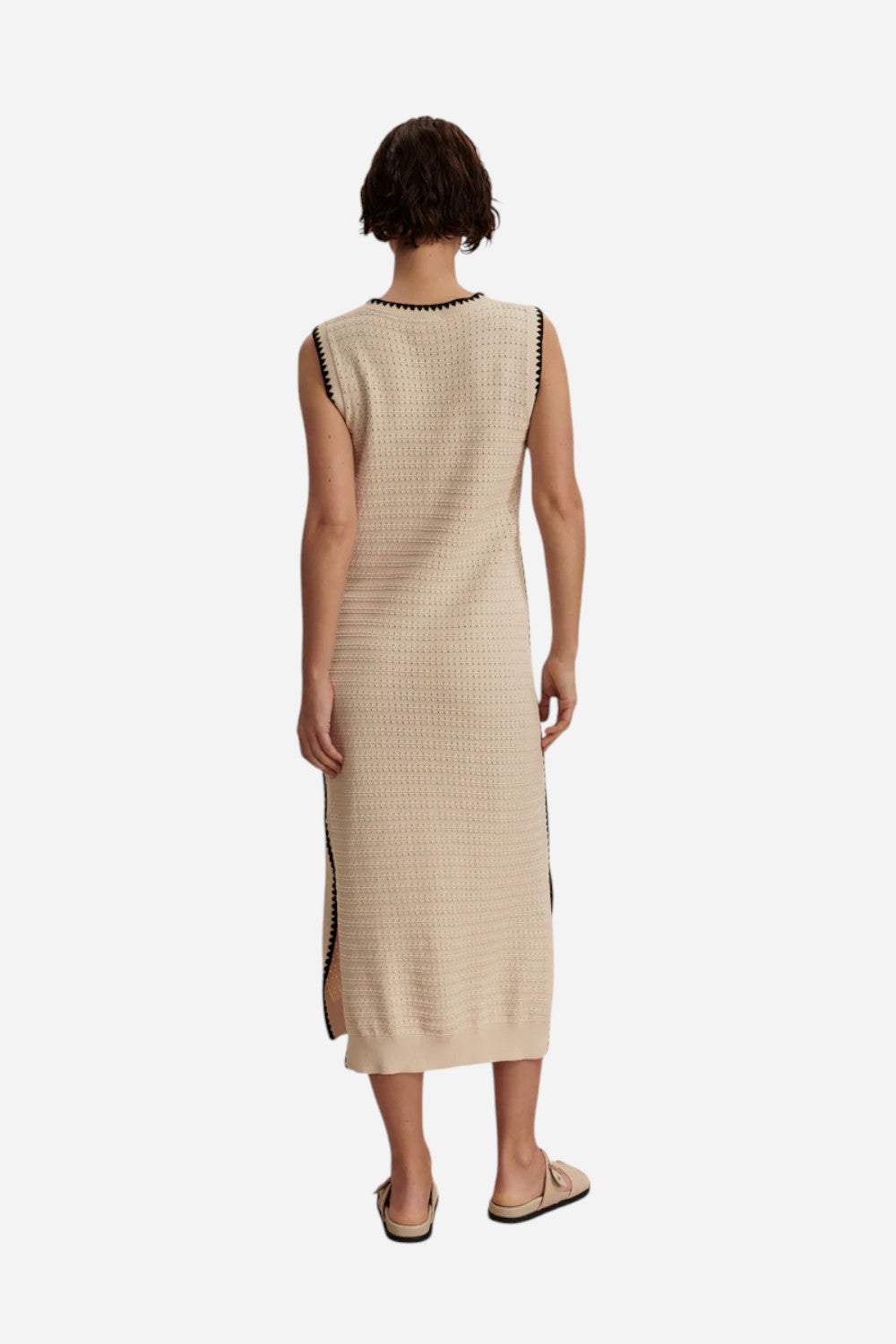Varley Dwight Tank Knit Midi Dress in Birch