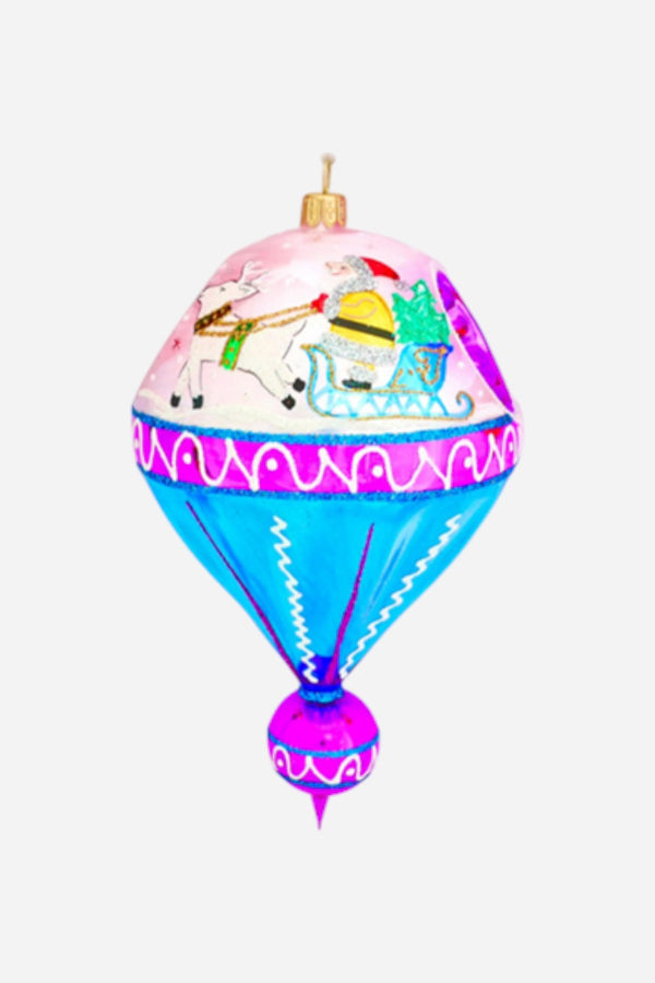 A Sleighing We Go Ornament in Blue