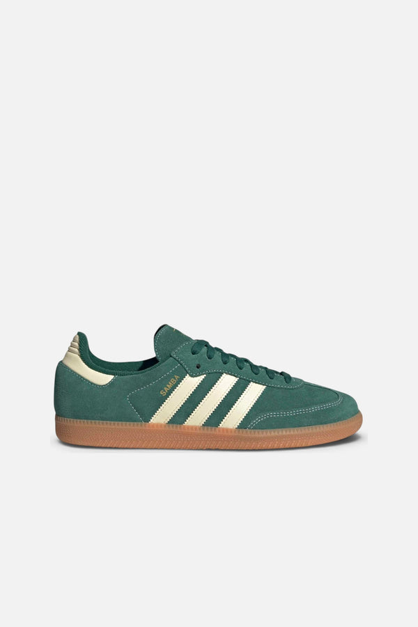 Adidas Men's Samba OG Sneaker in Collegiate Green / Warm Vanilla / Gum