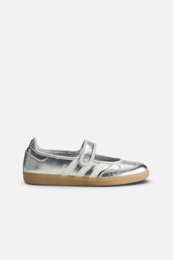 Adidas Women's Samba Jane in Silver Metallic, Off White, and Gum