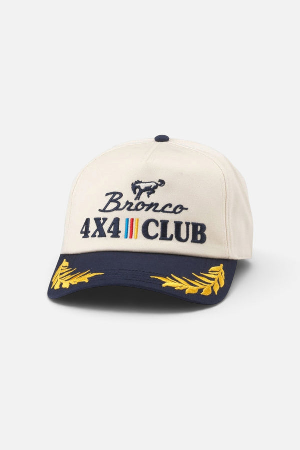 American Needle Bronco Club Captain Hat in Ivory Navy