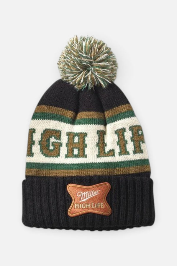 American Needle Miller High Life Pillow Line Knit Benie in Black Gold