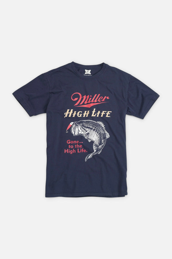 American Needle Miller High Life Red Label Tee in Navy