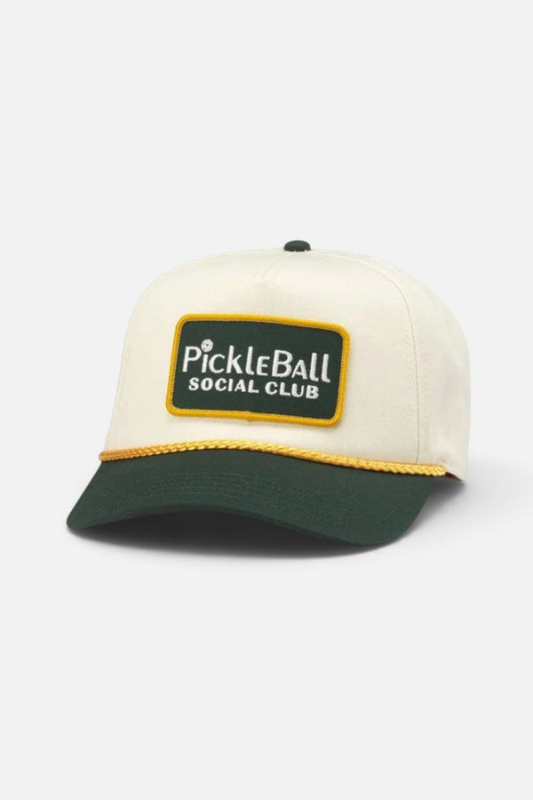 American Needle Pickle Ball Roscoe Snapback Hat in Ivory Bottle