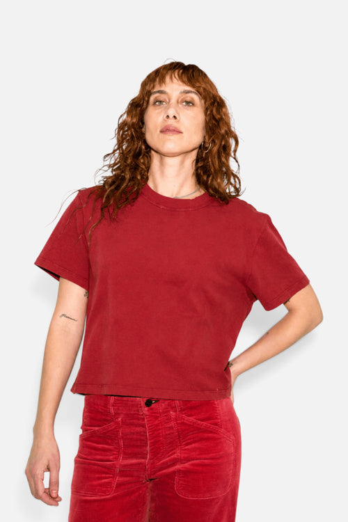 ASKK NY Shrunken Boy Tee in Vintage Red – front view