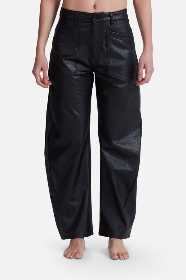 ASKK NY Twisted Barrel Pant in Vegan Leather
