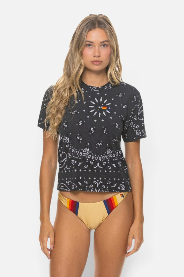 Aviator Nation Bandana Boyfriend Tee in Charcoal