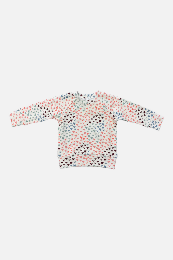 Babyspouts Infant and Toddler Rainbow Hearts Raglan Sweatshirt