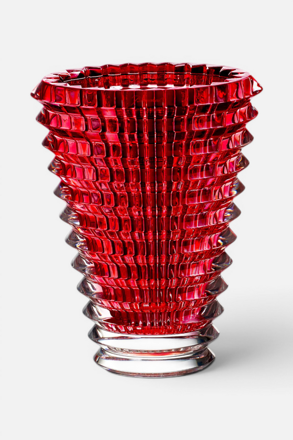 Baccarat Eye Oval Vase Small in Red