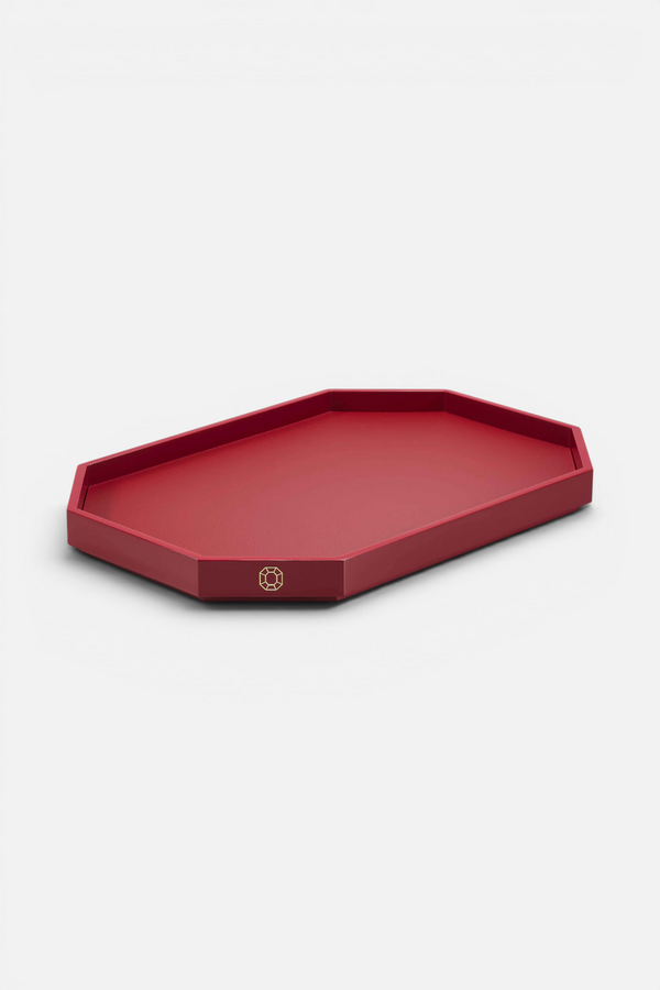 Baccarat Medium Octogone Tray in Red