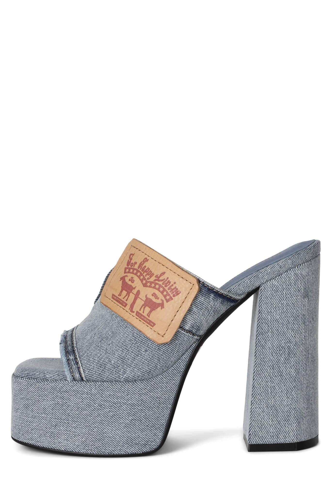 Jeffrey Campbell Backpocket Light Blue Denim Platform Sandal – CHROME