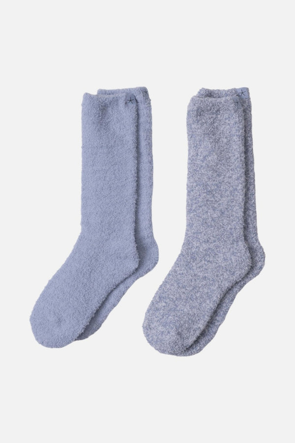 Barefoot Dreams CozyChic 2 Pair Sock Set in Snow Drop Multi