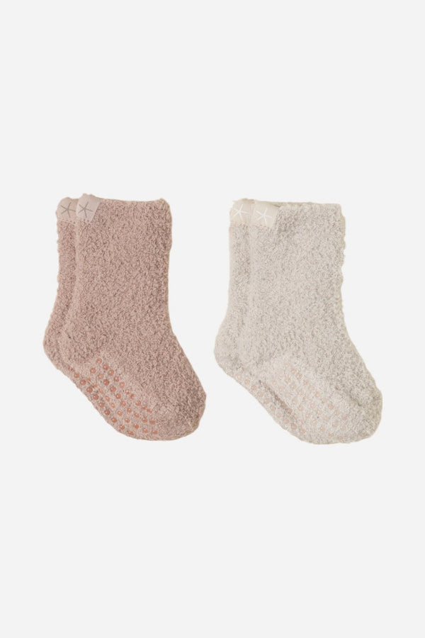 Barefoot Dreams CozyChic Toddler 2 Pack Socks Stone/Willow
