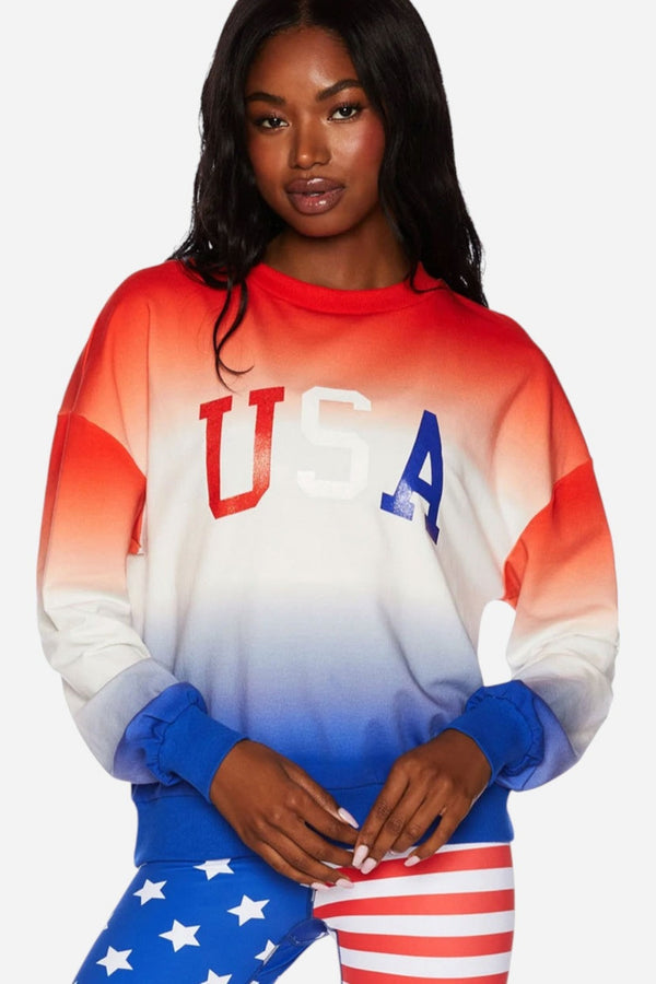 Beach Riot USA Sweatshirt In Patriotic Gradient