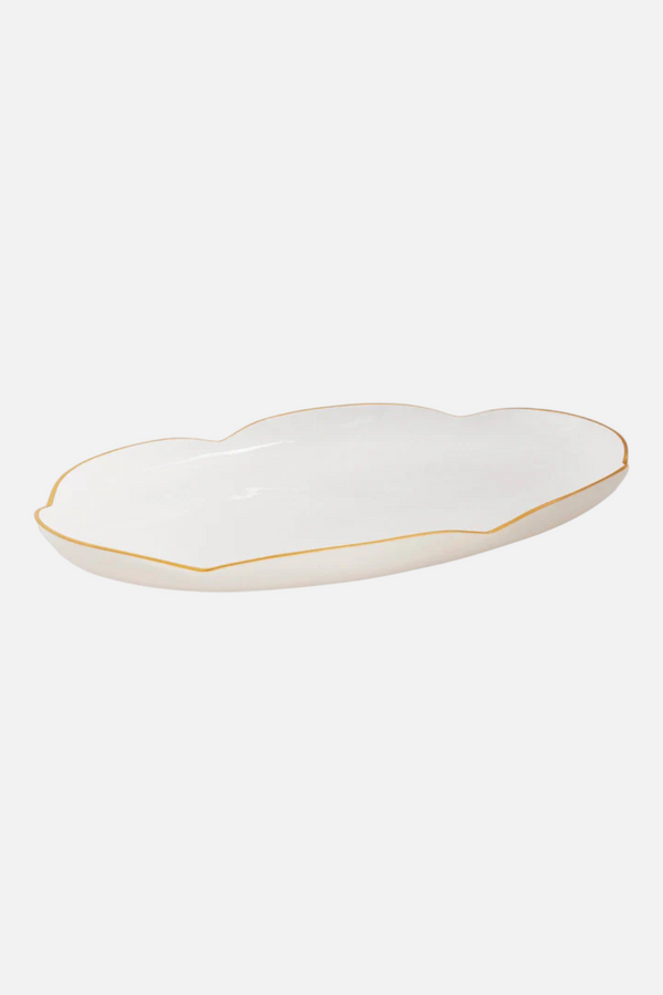 Beatriz Ball Encanto Amelia Oval Tray in Cream & White