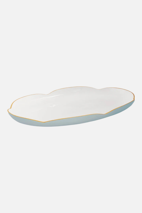 Beatriz Ball Encanto Amelia Oval Tray in Slate & White