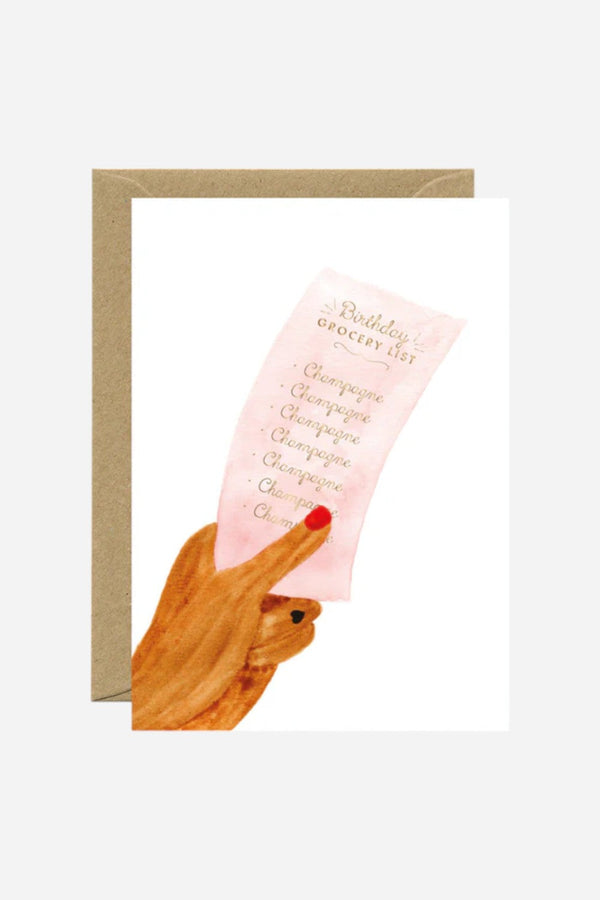 Birthday List - Greeting card - Gold foil