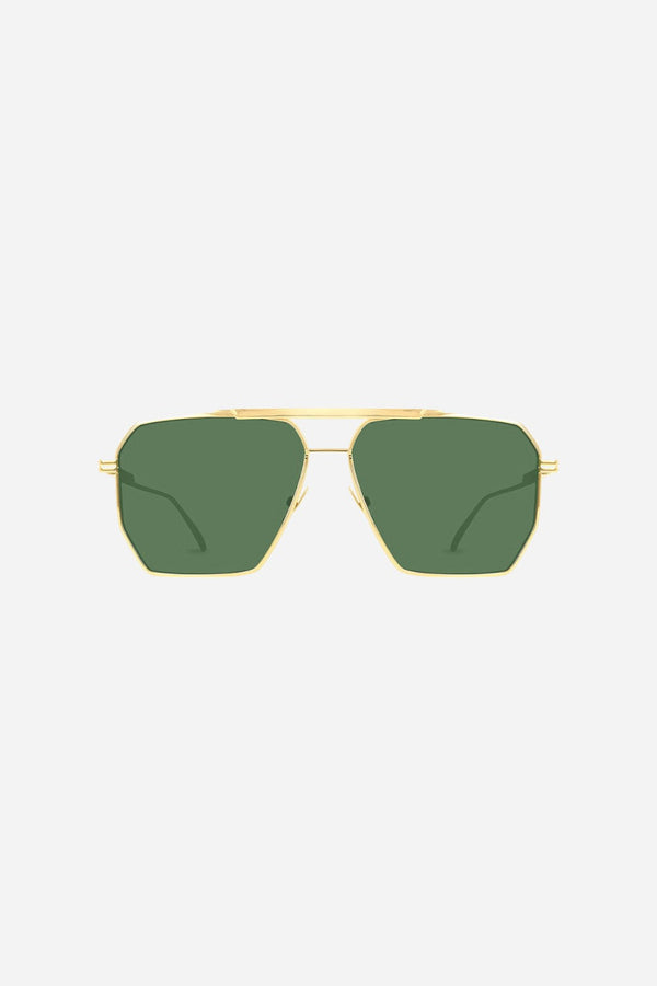 Bottega Veneta Gold Square Frame Aviators - Bv1012s-004 60
