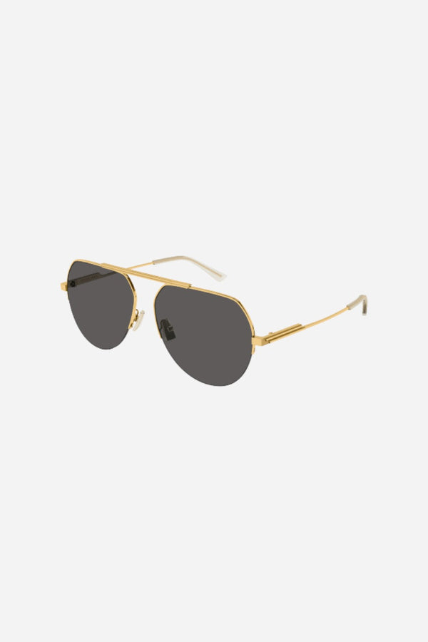 Bottega Veneta Minimalist Sunglasses in Black/Gold