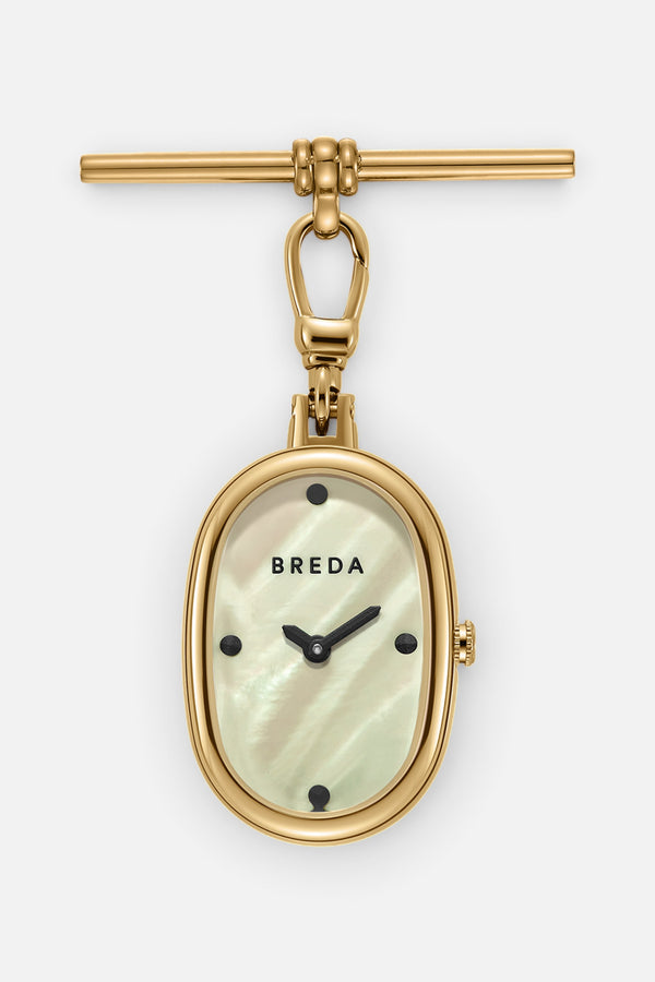 Breda Jane Time Charm in Gold/Champagne