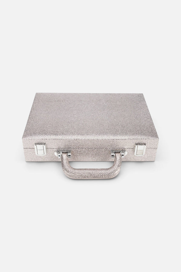 Brouk & Co. Mexican Train Dominoes Set in Silver