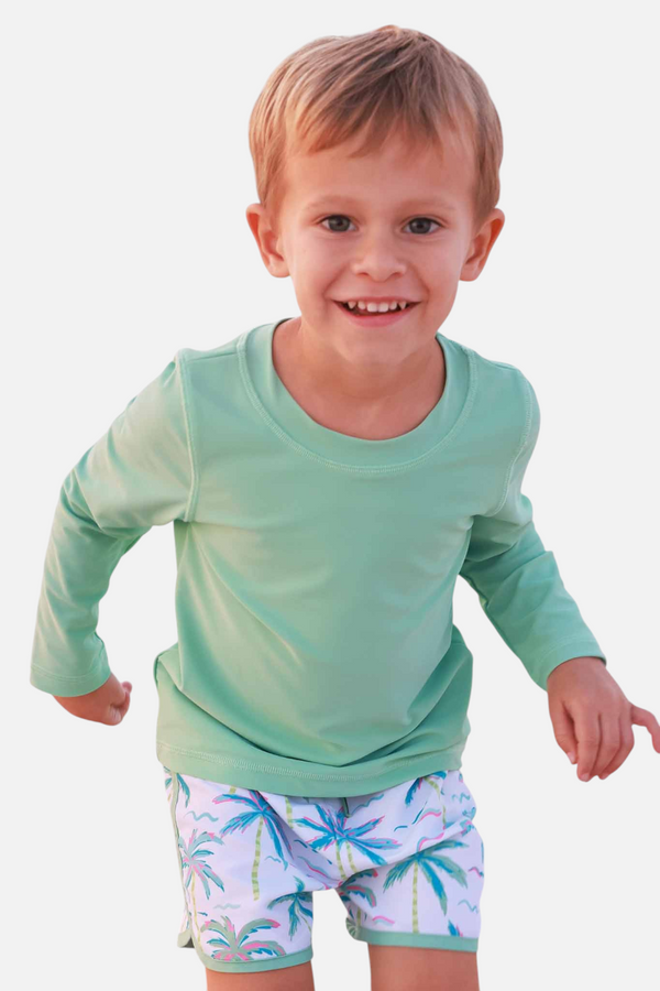 Caden Lane Long Sleeve Rash Guard in Tropical Green
