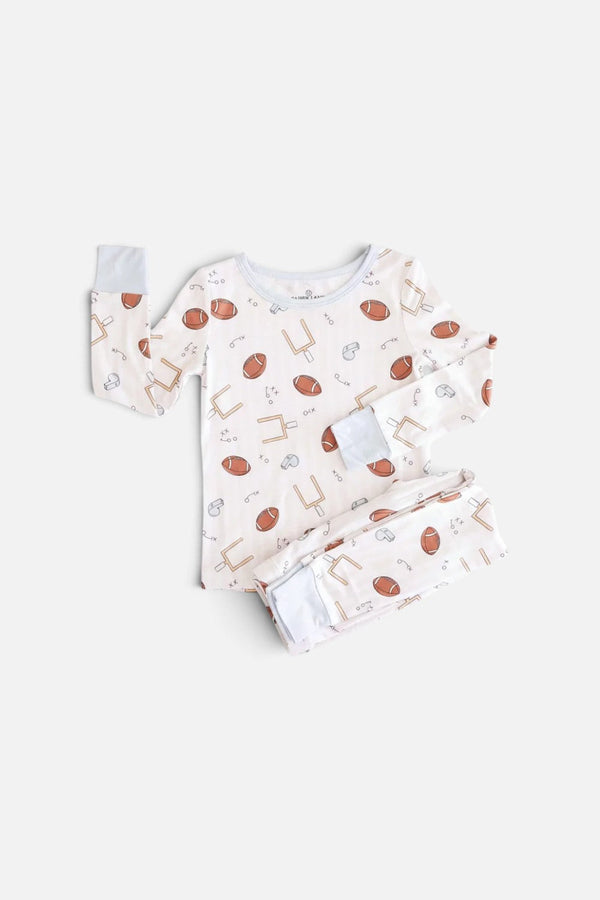 Caden Lane Tiny Touchdowns Two-Piece Pajama Set