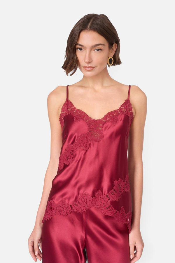 Cami NYC Deena Satin Camisole in Cherry Wine