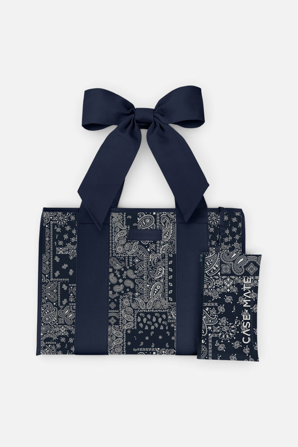 Case-Mate Jelly Tote Bag in Navy Bandana Bow