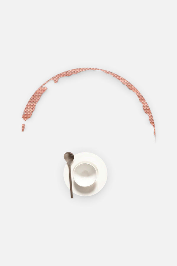 Chilewich Mini Basketweave Round Tablemat In Clay