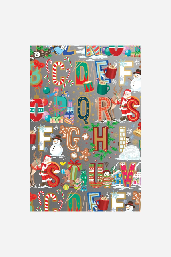 Christmas Alphabet Gift Wrapping Paper - Jumbo