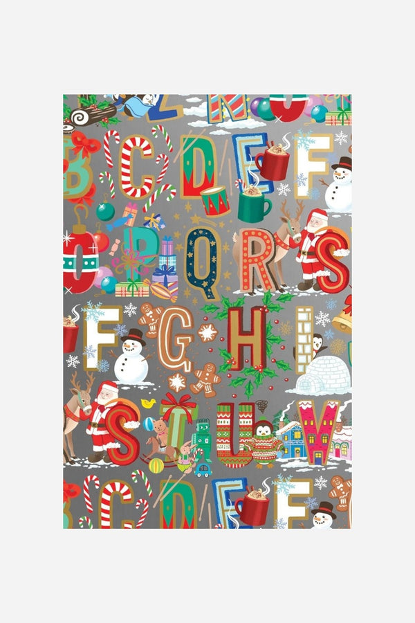 Christmas Alphabet Gift Wrapping Paper - Jumbo