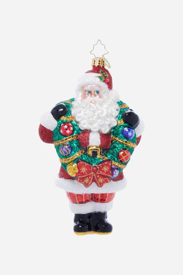 Christopher Radko Wreath Wrangler Claus Ornament